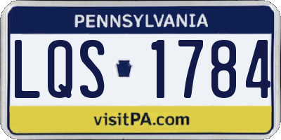 PA license plate LQS1784