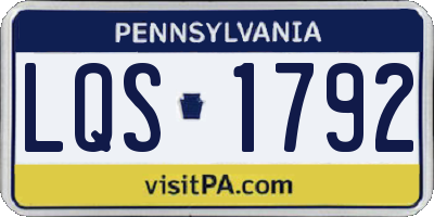 PA license plate LQS1792