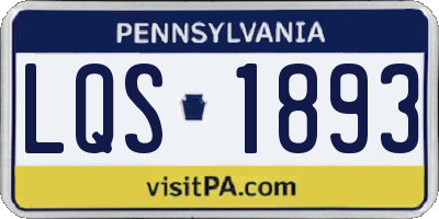 PA license plate LQS1893