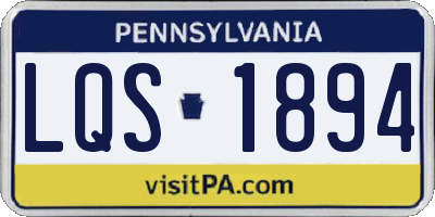 PA license plate LQS1894