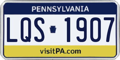PA license plate LQS1907