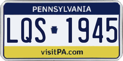 PA license plate LQS1945