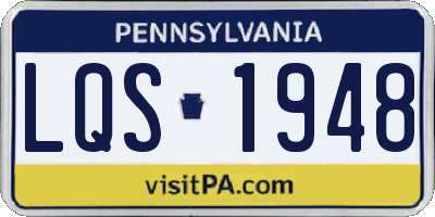 PA license plate LQS1948