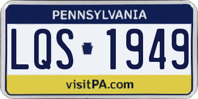 PA license plate LQS1949