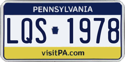 PA license plate LQS1978