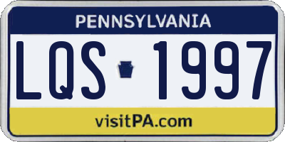 PA license plate LQS1997