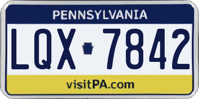 PA license plate LQX7842