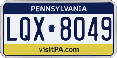 PA license plate LQX8049