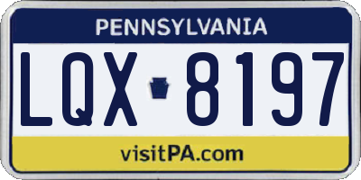 PA license plate LQX8197