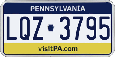 PA license plate LQZ3795