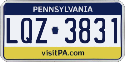 PA license plate LQZ3831