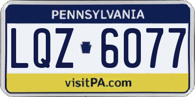 PA license plate LQZ6077