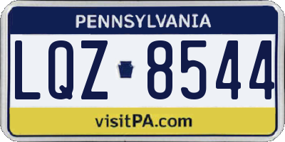 PA license plate LQZ8544
