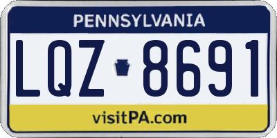 PA license plate LQZ8691