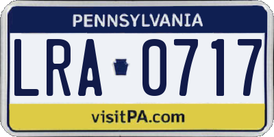 PA license plate LRA0717