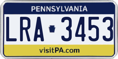 PA license plate LRA3453
