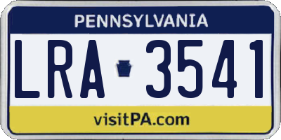 PA license plate LRA3541