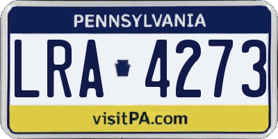 PA license plate LRA4273