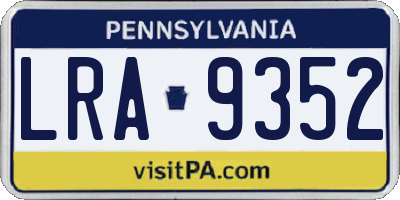 PA license plate LRA9352
