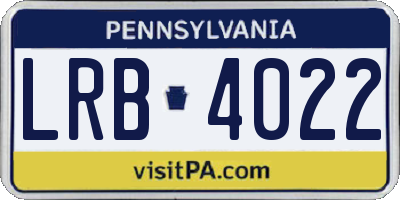 PA license plate LRB4022