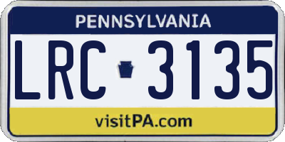 PA license plate LRC3135