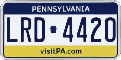 PA license plate LRD4420