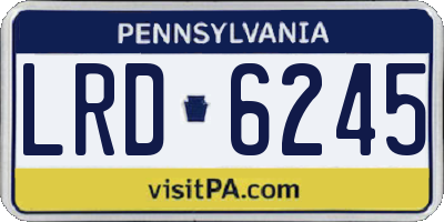 PA license plate LRD6245