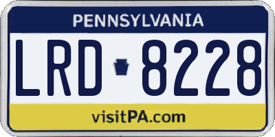 PA license plate LRD8228