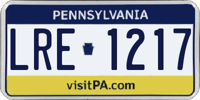 PA license plate LRE1217