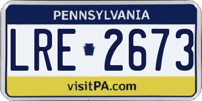 PA license plate LRE2673