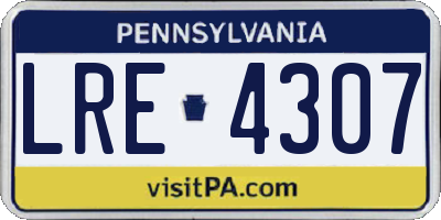 PA license plate LRE4307