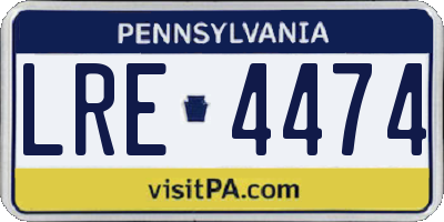 PA license plate LRE4474