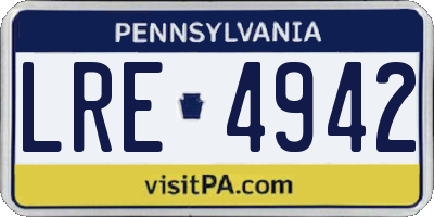 PA license plate LRE4942