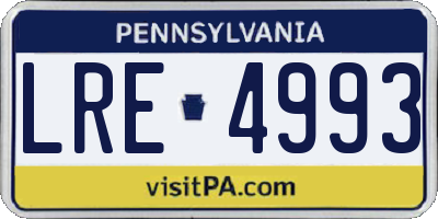 PA license plate LRE4993