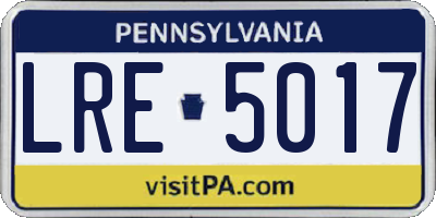 PA license plate LRE5017