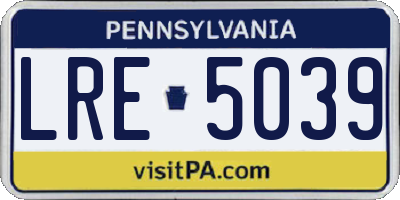 PA license plate LRE5039