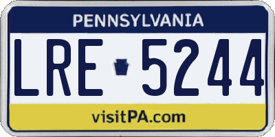 PA license plate LRE5244