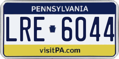 PA license plate LRE6044