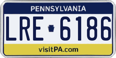 PA license plate LRE6186