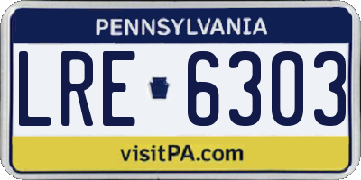 PA license plate LRE6303