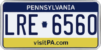 PA license plate LRE6560