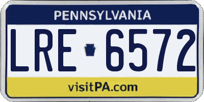 PA license plate LRE6572