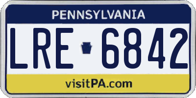 PA license plate LRE6842