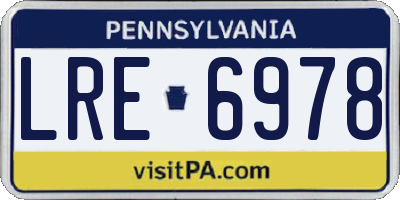 PA license plate LRE6978