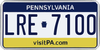 PA license plate LRE7100