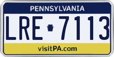 PA license plate LRE7113