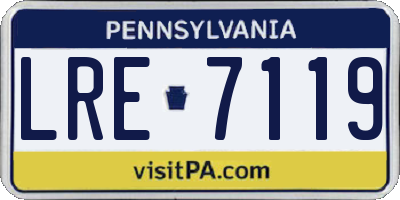 PA license plate LRE7119