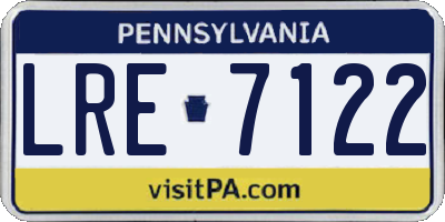 PA license plate LRE7122