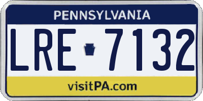 PA license plate LRE7132