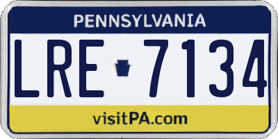 PA license plate LRE7134